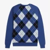 Lambswool Argyle V-Neck Herrenpullover Kobalt
