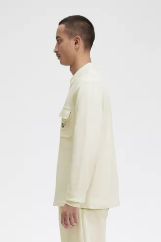 Langarm-Loopback-Herren-Sweatshirt Beige