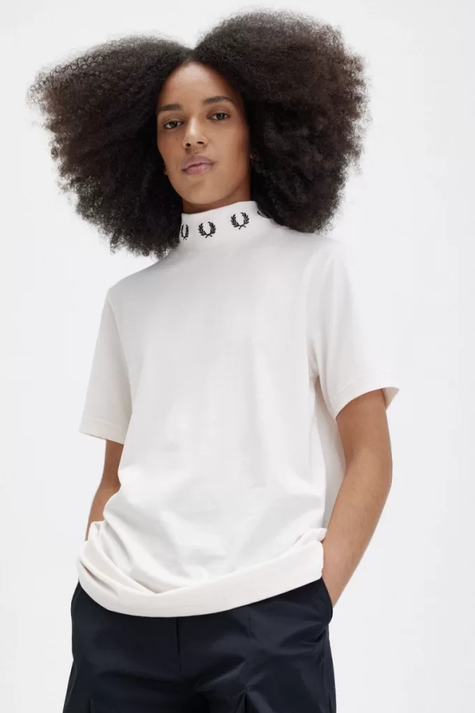 Laurel Wreath High Neck Damen T-Shirt Silky Peach Laurel Wreath High Neck Damen T-Shirt Silky Peach