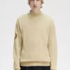 Laurel Wreath Mock Neck Herrenpullover Haferflocken