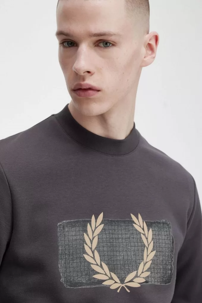 Layered Graphic Herren-Sweatshirts Gunmetal