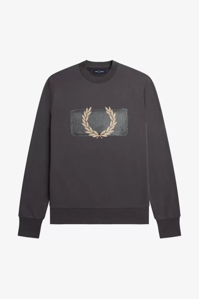 Layered Graphic Herren-Sweatshirts Gunmetal