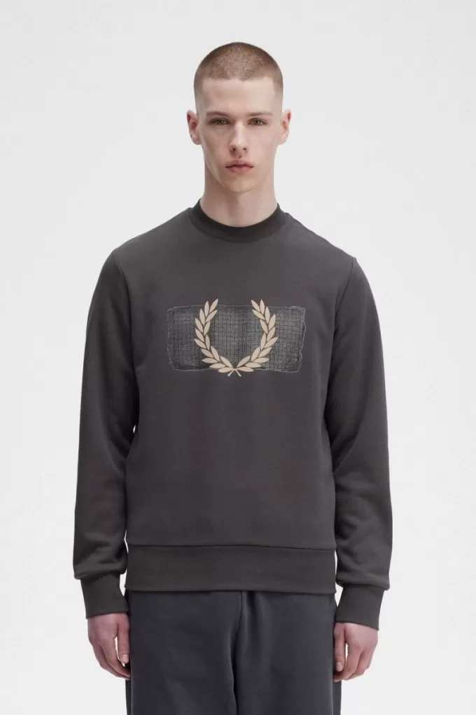 Layered Graphic Herren-Sweatshirts Gunmetal
