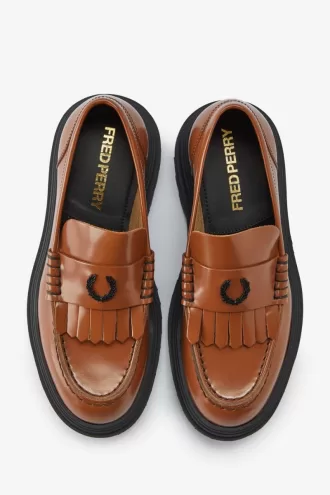 Leder-Herren-Loafer Hellbraun