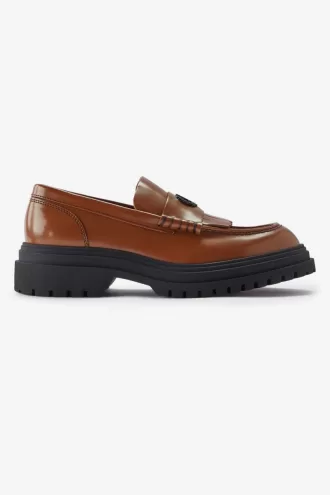 Leder-Herren-Loafer Hellbraun