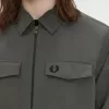 Leichtes Herrenhemd mit Reißverschluss von Fred Perry, Feldgrün