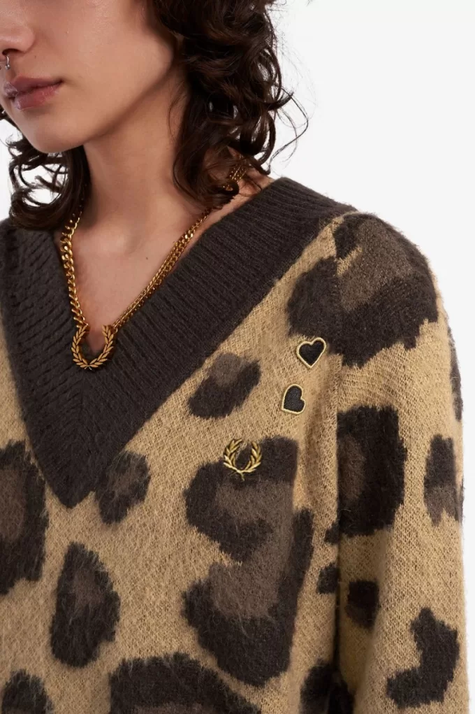 Leopard Gestricktes Damenkleid Tonal Leopard