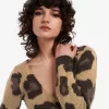 Leopard Wrap Damen-Cardigan Tonal Leopard