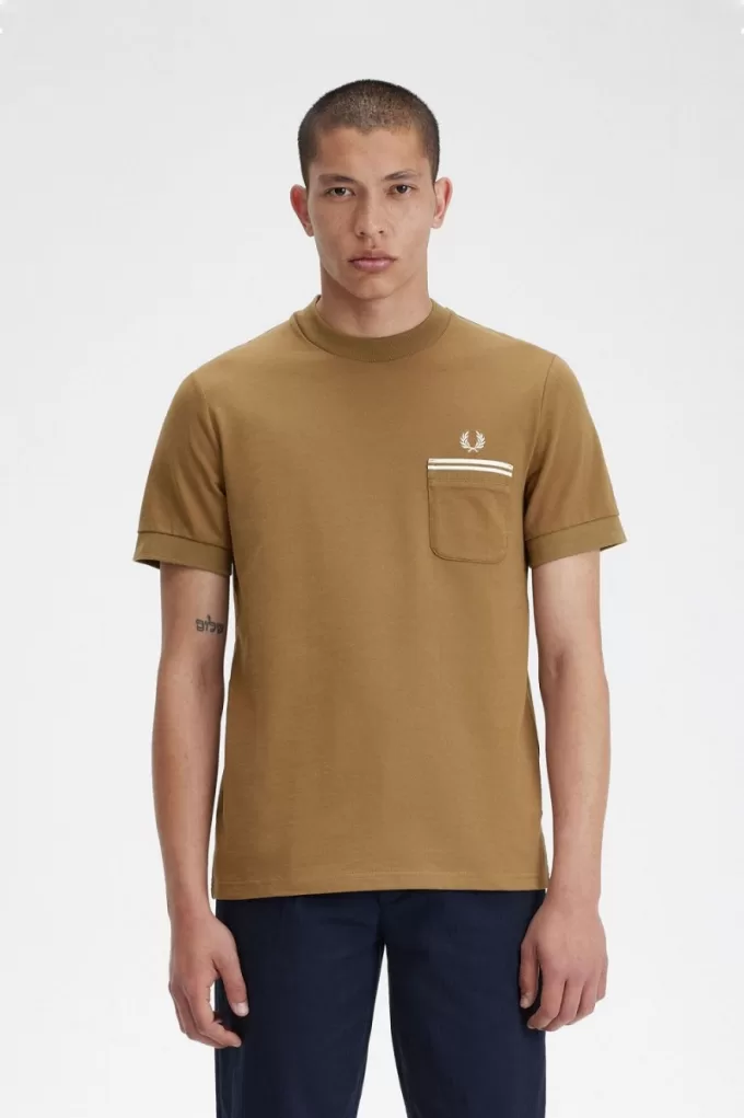 Loopback Jersey Pocket Herren T-Shirt Braun
