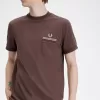 Loopback Jersey Pocket Herren T-Shirt Dunkelrot