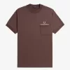 Loopback Jersey Pocket Herren T-Shirt Dunkelrot