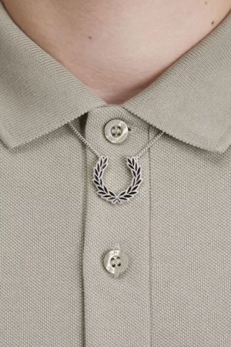 Lorbeerkranz-Halskette Herrenschmuck Metallic-Silber