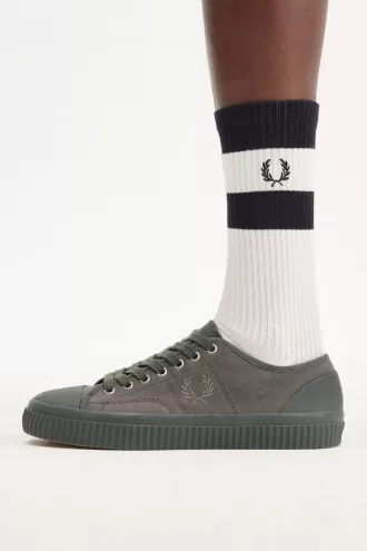 Low Hughes Herren-Plimsolls Field Green Warm Grey