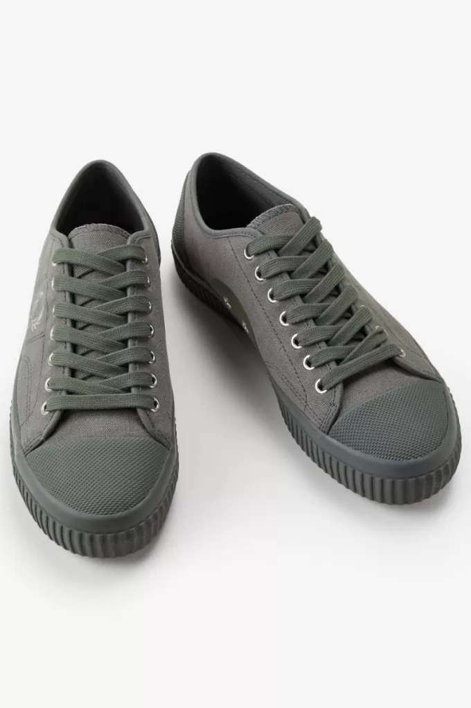 Low Hughes Herren-Plimsolls Field Green Warm Grey