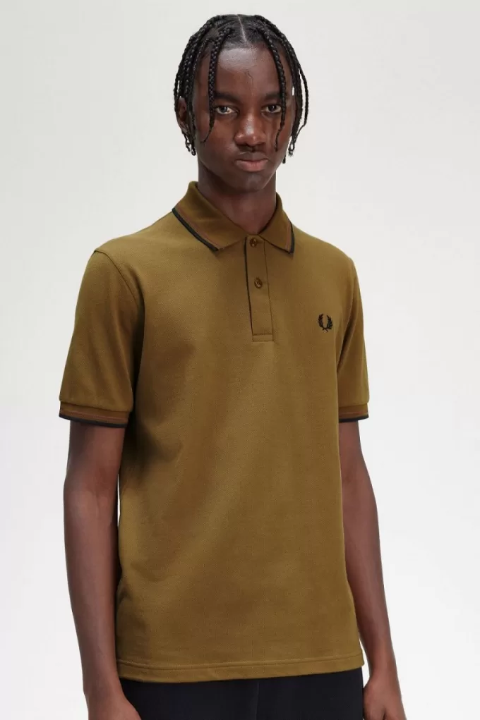 M12 Herrenhemd Dark Coffee Whiskey Brown Black