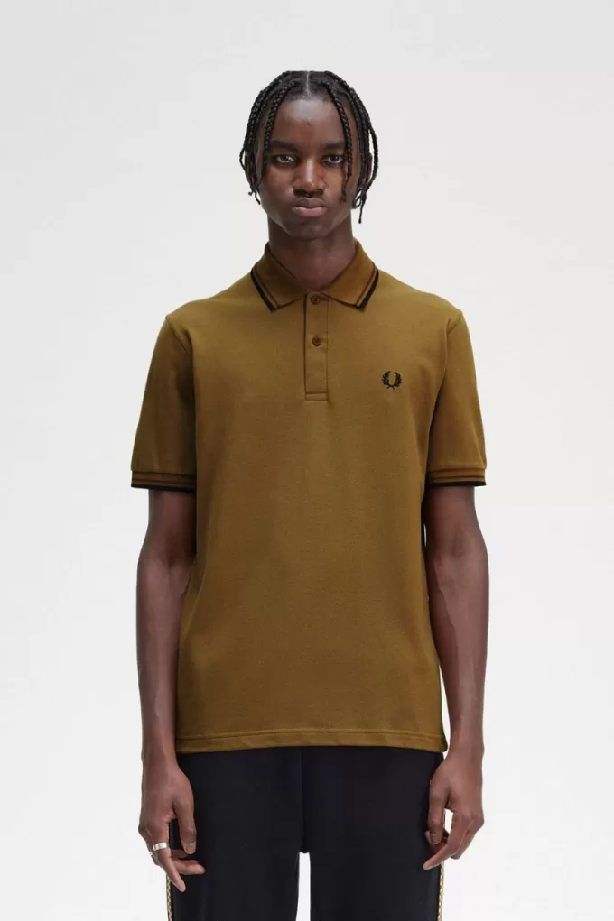 M12 Herrenhemd Dark Coffee Whiskey Brown Black