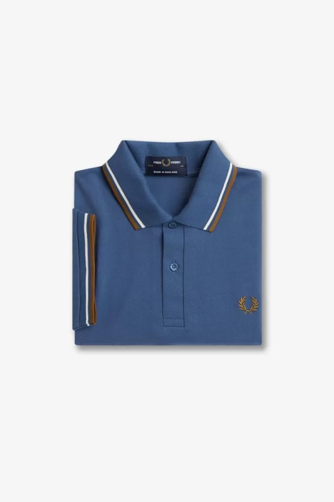 M12 Herrenhemd Mitternachtsblau Beige Dunkler Kaffee