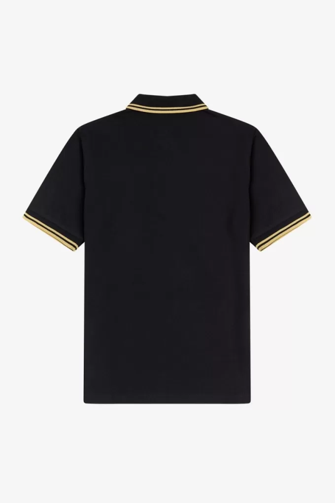 M12 Herrenhemd Schwarz Champagner