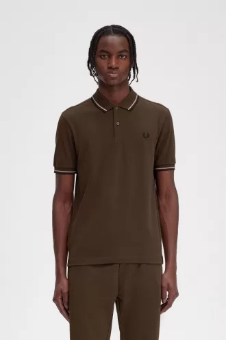 M3600 Herrenhemd Burnt Tobacco Dark Pink Black