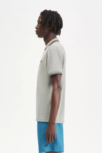 M3600 Herrenhemd Grau Schwarz