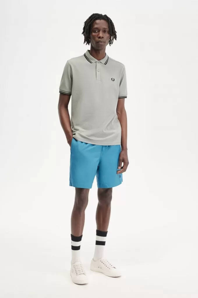 M3600 Herrenhemd Grau Schwarz