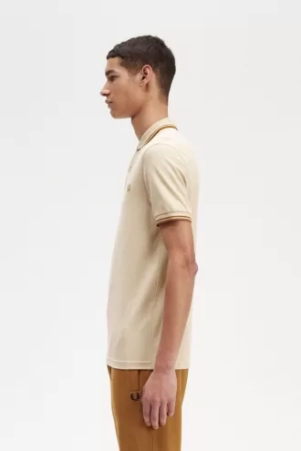 M3600 Herrenhemd Oatmeal Dark Coffee Dark Coffee