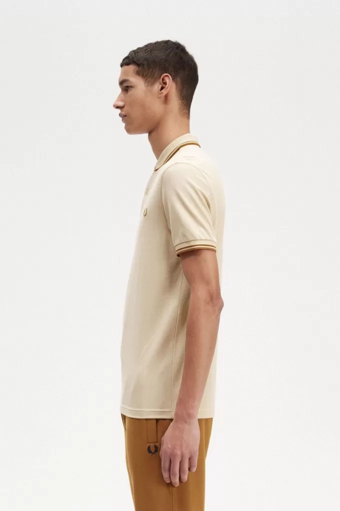 M3600 Herrenhemd Oatmeal Dark Coffee Dark Coffee