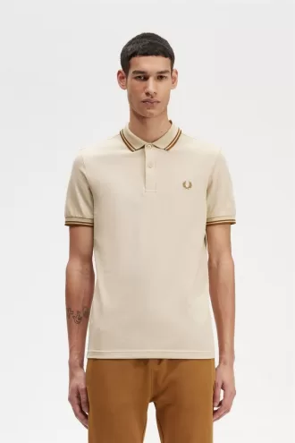 M3600 Herrenhemd Oatmeal Dark Coffee Dark Coffee