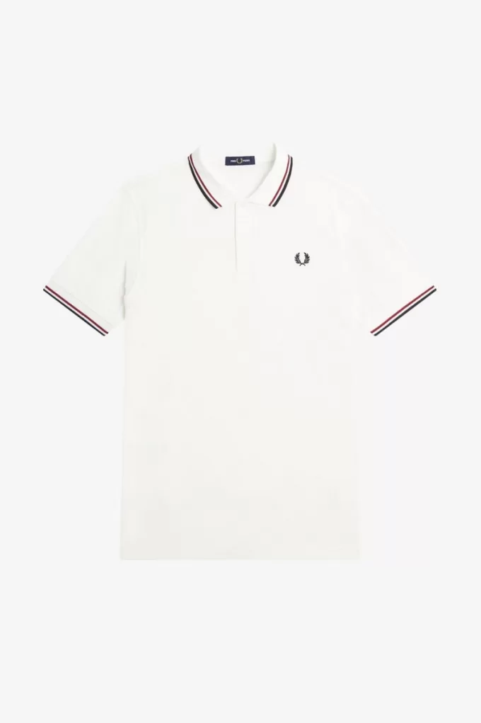 M3600 Herrenhemd Snow White Burnt Red Navy