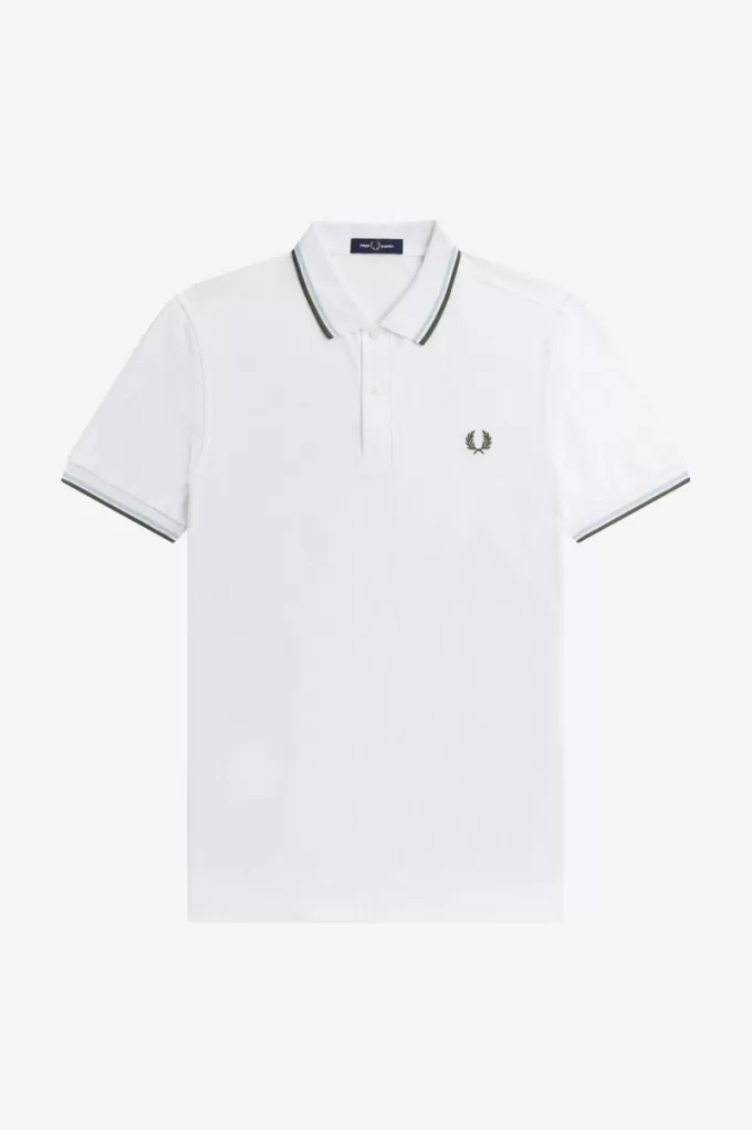 M3600 Herrenhemd Weiß Light Aqua Field Green