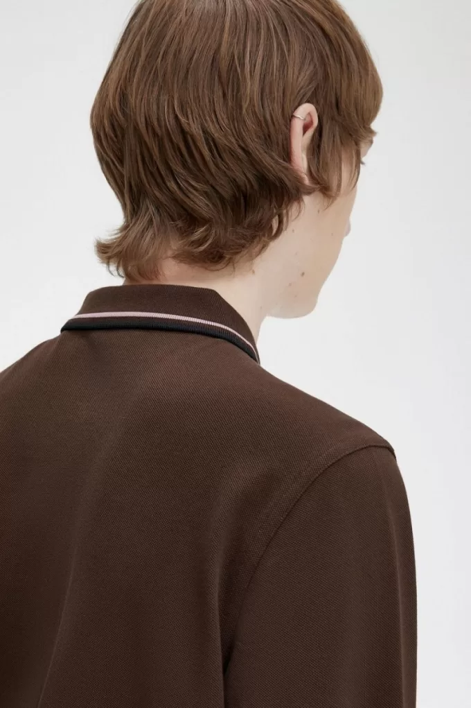 M3636 Herrenhemd Burnt Tobacco Dark Pink Black