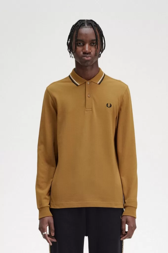 M3636 Herrenhemd Dark Coffee Oatmeal Black