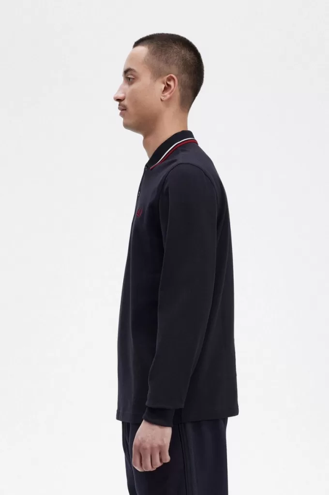 M3636 Herrenhemd Navy Snow White Burnt Red