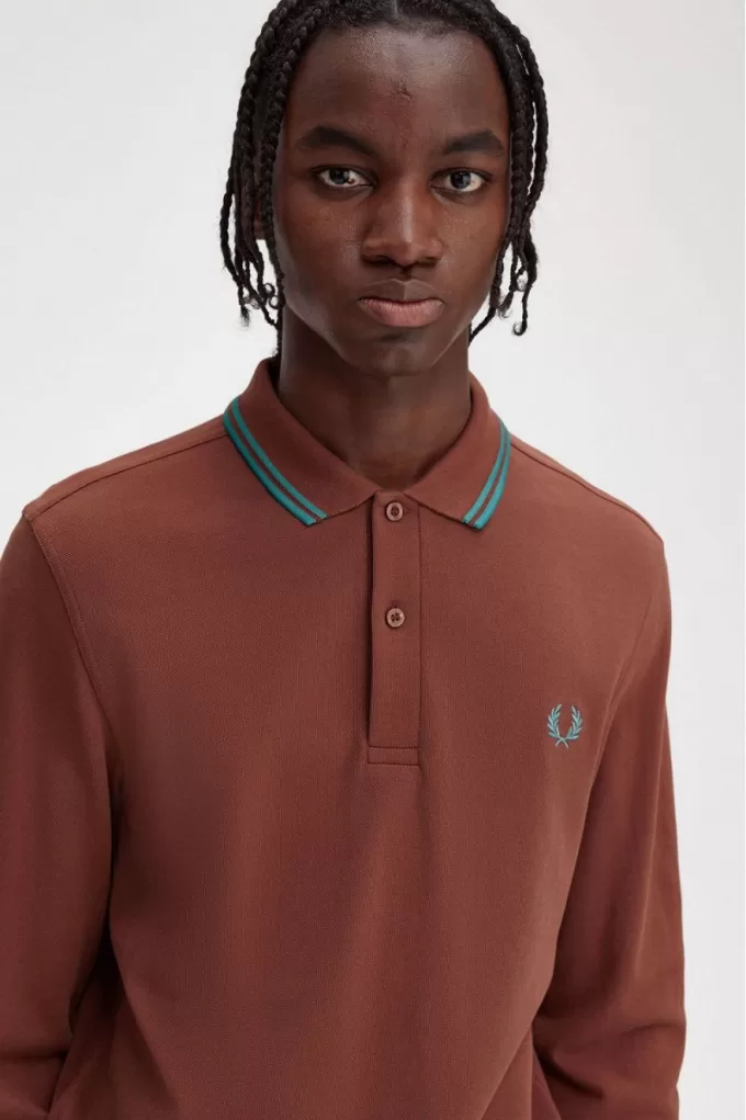 M3636 Herrenhemd Whiskey Brown Deep Mint Deep Mint