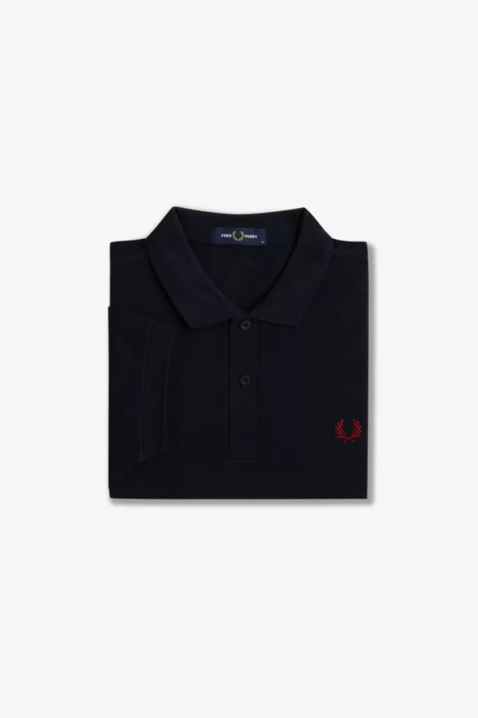 M6000 Herrenhemd Navy Burnt Red