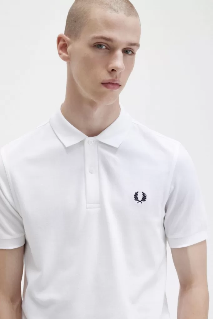 M6000 Herrenhemd Weiß Marineblau