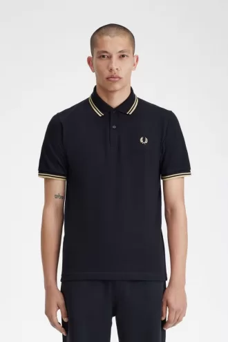 Makati M12 Herren Poloshirt Schwarz Champagner