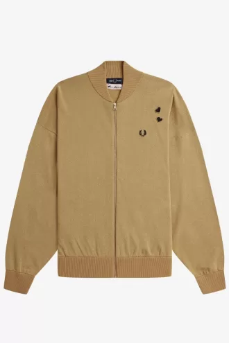 Metallic-Strickbomber-Damenjacken 1964 Gold