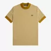 Micro Chequerboard Herren T-Shirt Oatmeal Dark Coffee