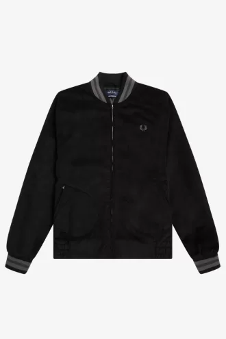 Needlecord Tennis Bomber Herrenjacken Schwarz