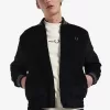 Needlecord Tennis Bomber Herrenjacken Schwarz