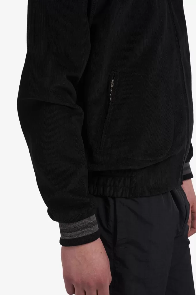 Needlecord Tennis Bomber Herrenjacken Schwarz