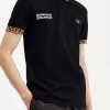 Noongoons Herren-Poloshirt mit Leopardenmuster, Schwarz