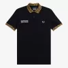 Noongoons Herren-Poloshirt mit Leopardenmuster, Schwarz