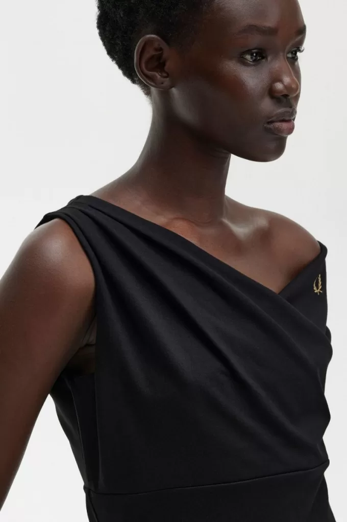 Off-The-Shoulder Damenkleid Schwarz