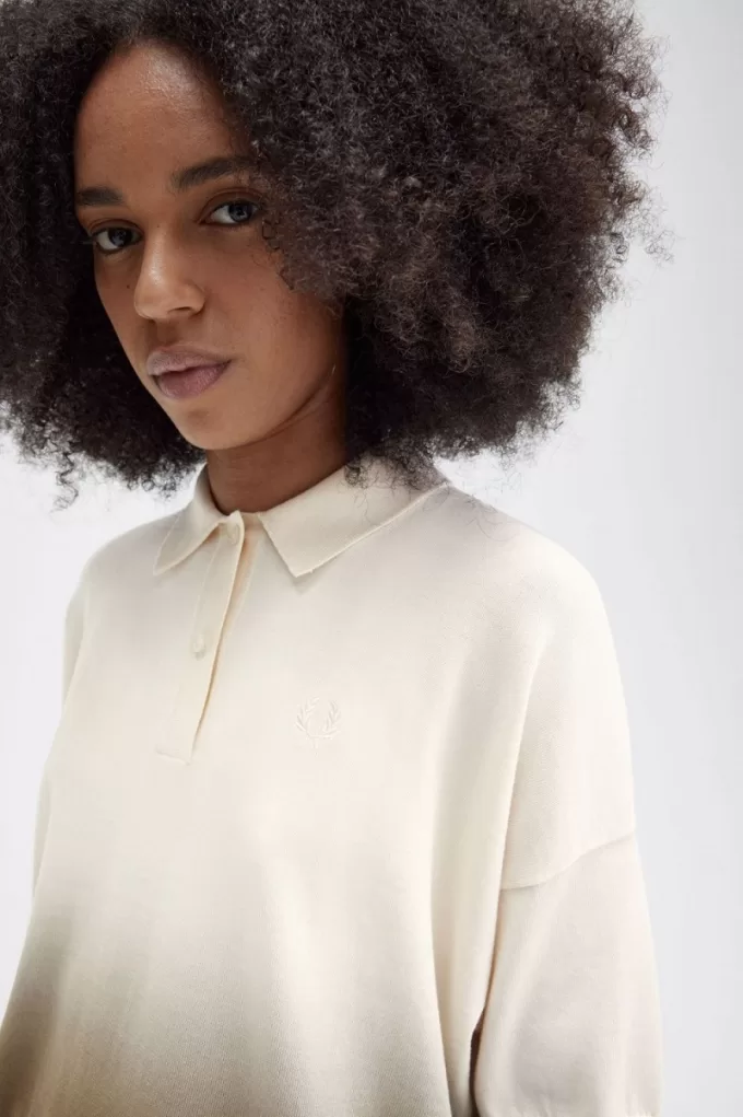 Ombre Gestricktes Damenhemd Silky Peach