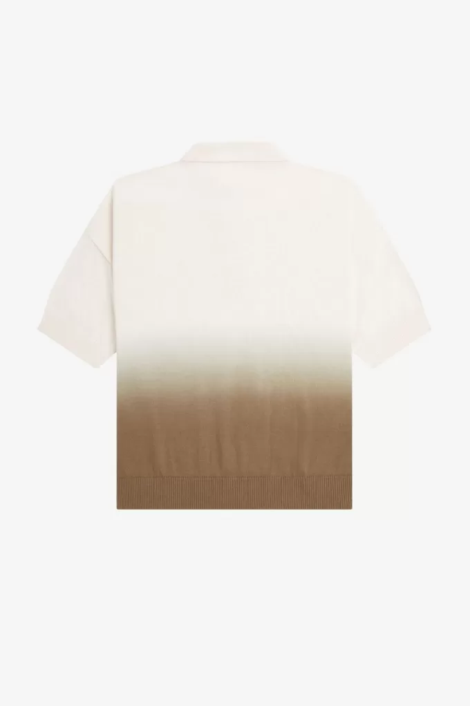 Ombre Gestricktes Damenhemd Silky Peach