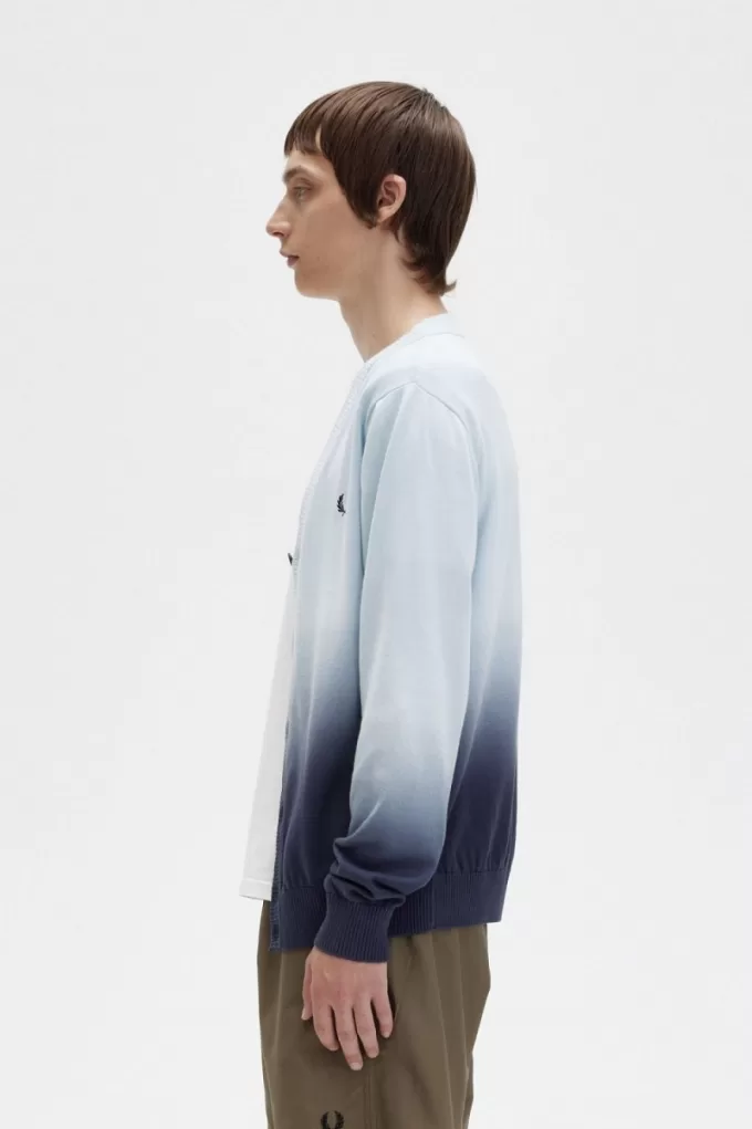 Ombre Herren-Cardigan Hellblau