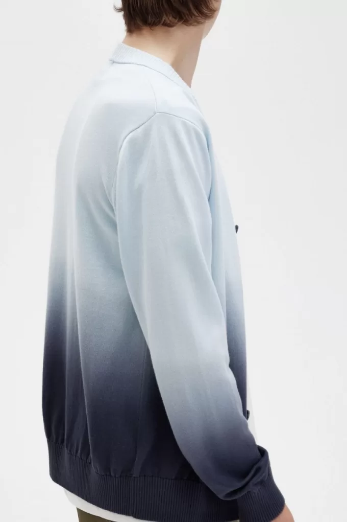 Ombre Herren-Cardigan Hellblau