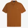 One Button Herren-Poloshirt, dunkler Kaffee